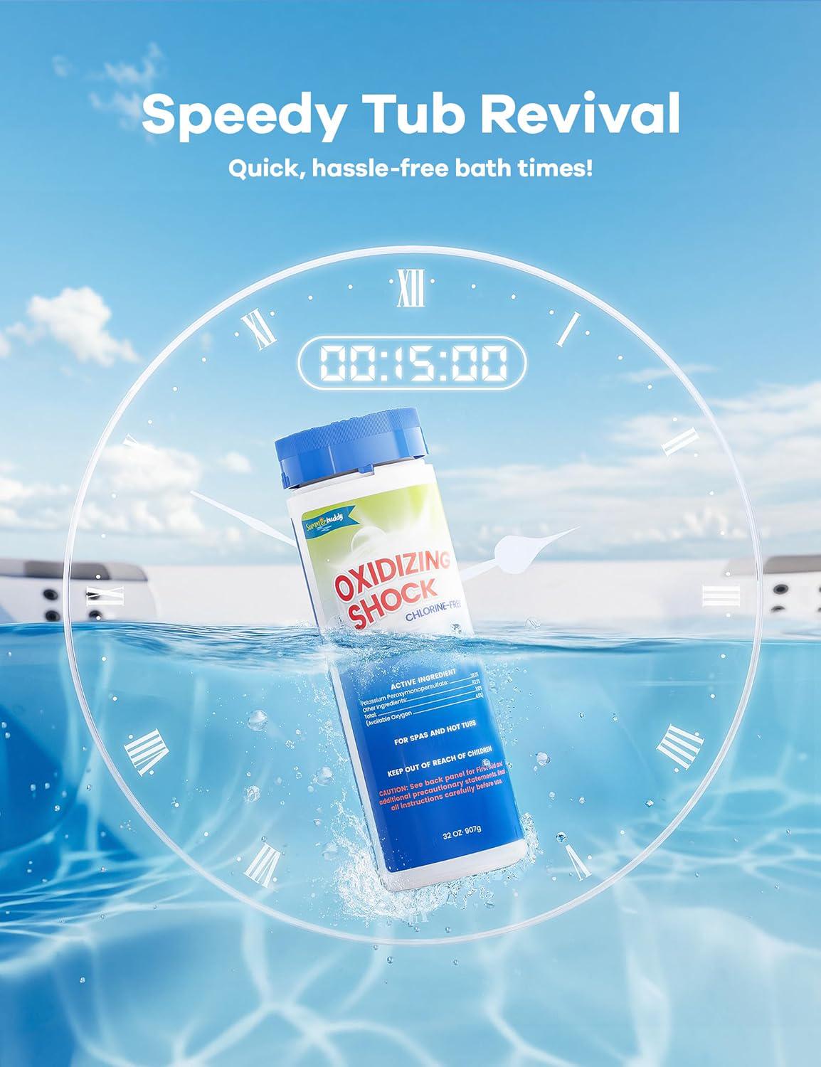 32 Oz Non-Chlorine Shock Oxidizer For Hot Tubs, Spa Chlorine-Free Shock Oxidizer, Suitable For All Spa And Hot Tubs Types