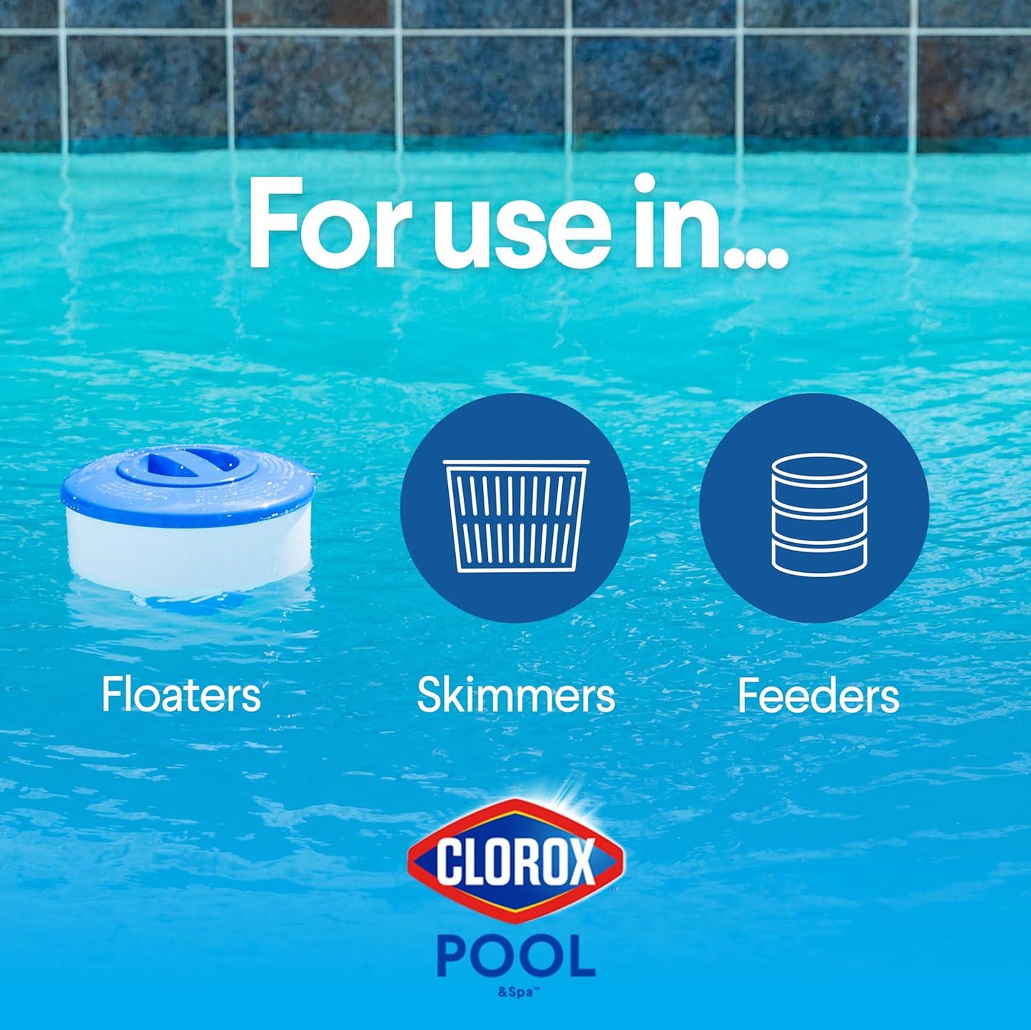 Clorox Pool&Spa XTRABLUE Plus 3 Chlorinating Tablets, Individually Wrapped, Kills Bacteria And Stops Algae (35 LB)