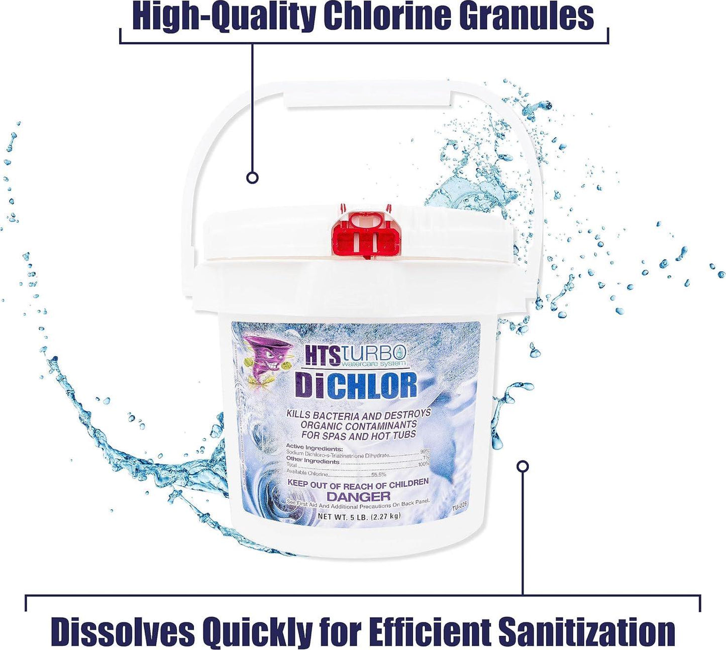 Dichlor Granular Chlorine Sanitizer For Hot Tubs And Spas (5 Lbs)