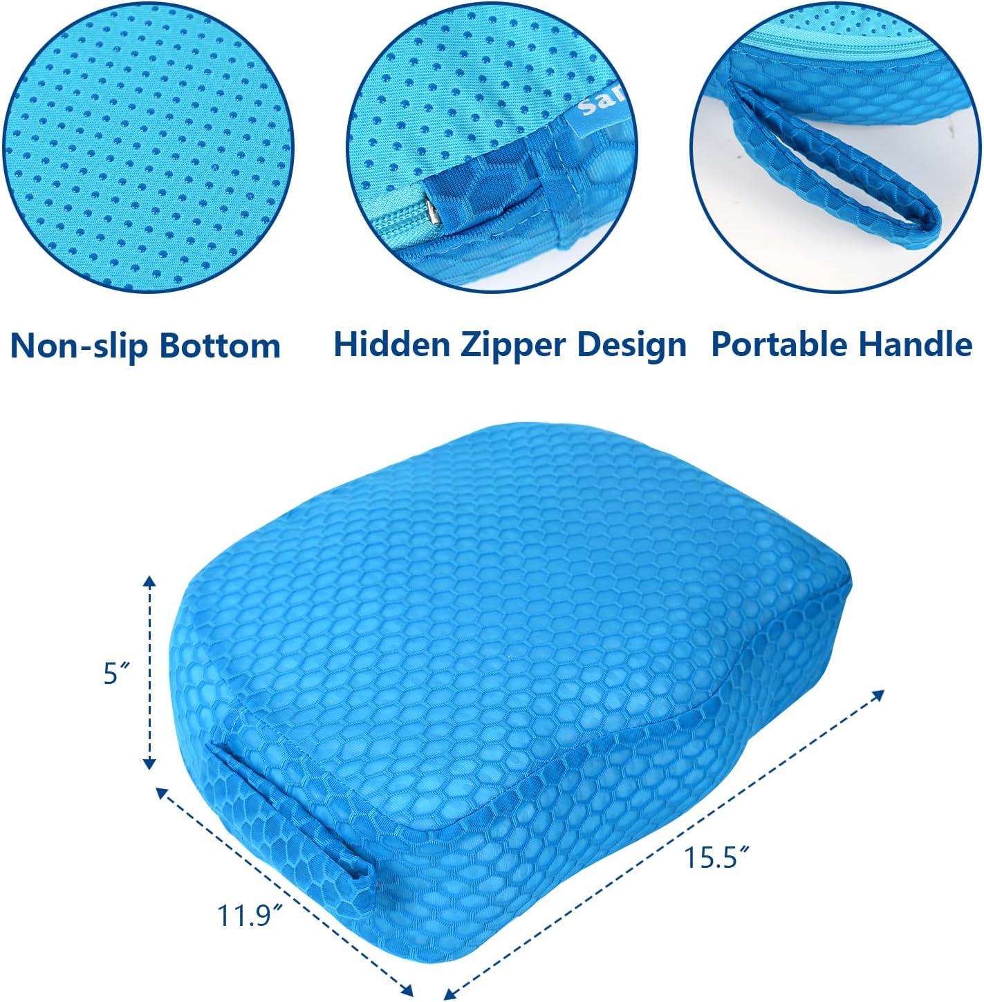 Hot Tub Booster Seat, Weighted SPA Booster Seat Cushion For Adults, 3D Air Mesh Hot Tub Seat Accssories With Non-Slip Micro Dot Bottom,Indoor Or Outdoor Quick Dry Hot Tub Pillow (1 Pack-Blue)