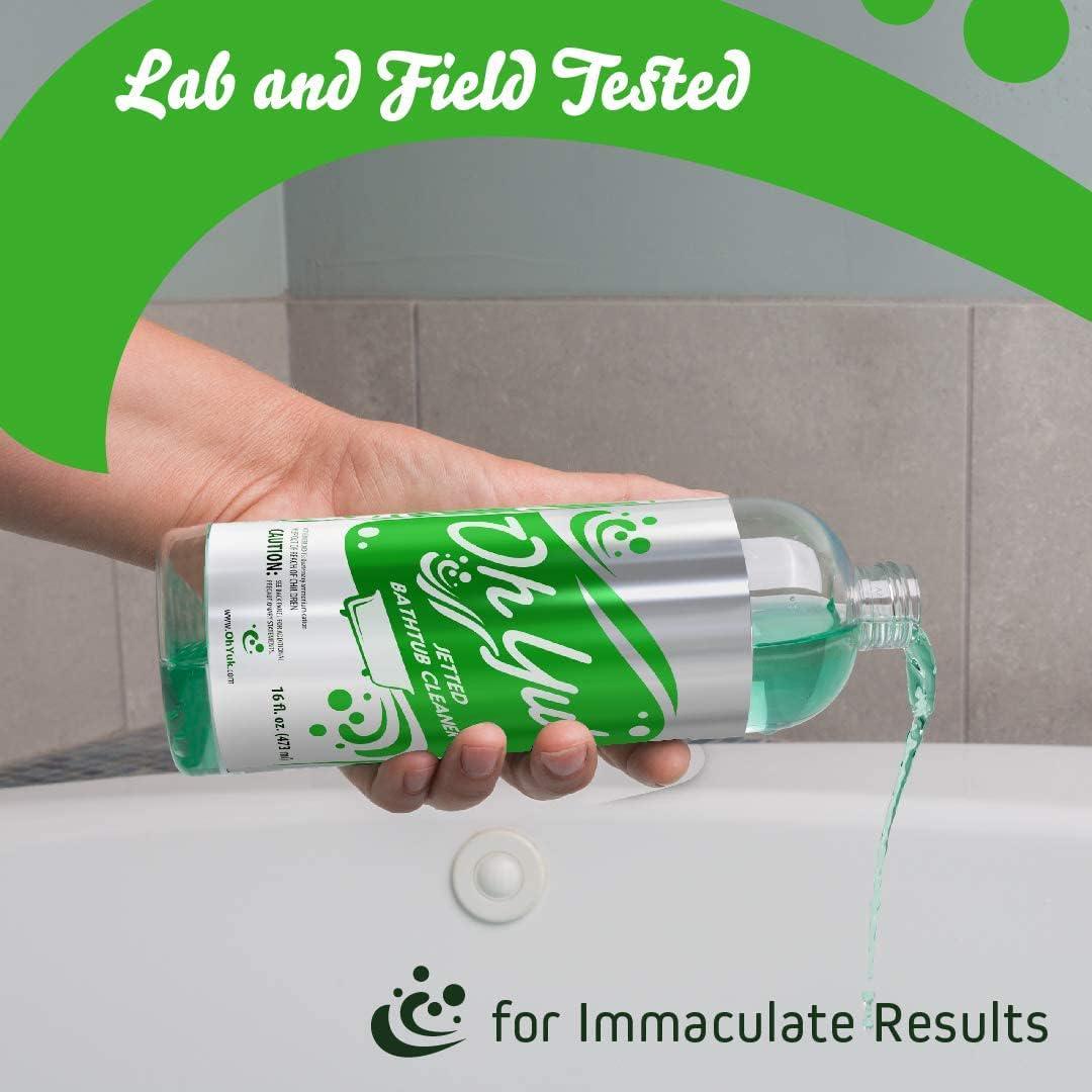 Oh Yuk Jetted Bathtub Cleaner For Jet Tubs, Whirlpools, The Most Effective Jetted Tub Cleaner, Septic Safe | Two 16 Ounce Bottles!