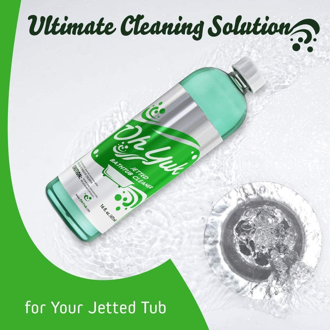 Oh Yuk Jetted Bathtub Cleaner For Jet Tubs, Whirlpools, The Most Effective Jetted Tub Cleaner, Septic Safe | Two 16 Ounce Bottles!