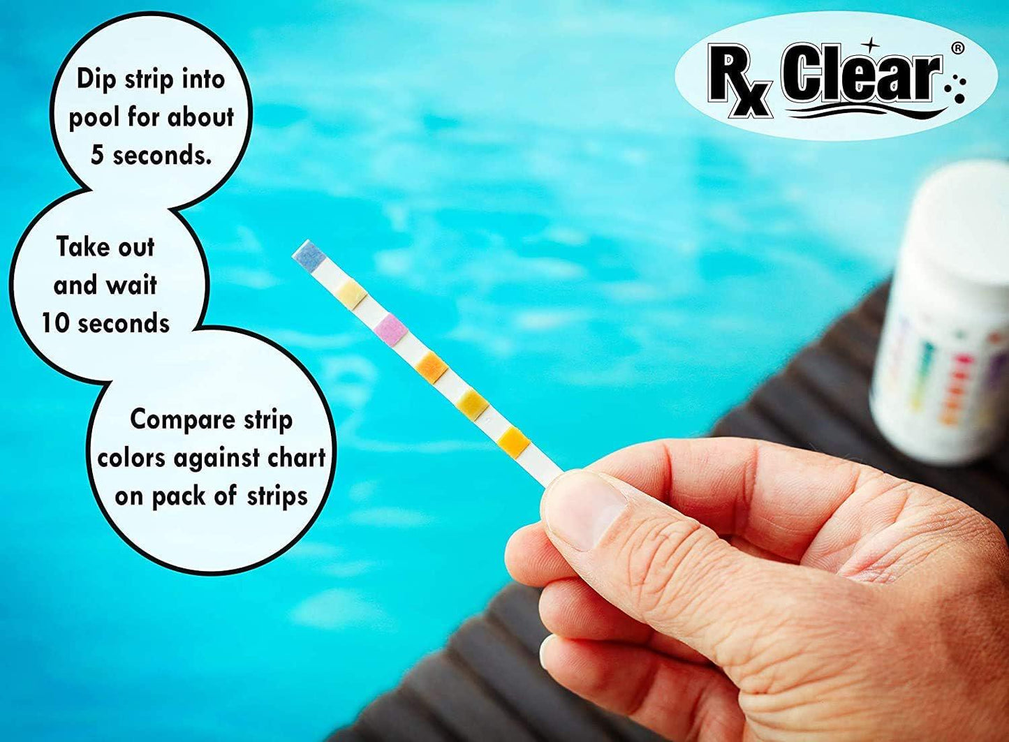 Rx Clear 1 Inch Stabilized Chlorine Tablets | 1200 Lbs | Use Tabs As Bactericide, Algaecide, And Disinfectant In Swimming Pools | Long Lasting, Slow Dissolving, And UV Protected