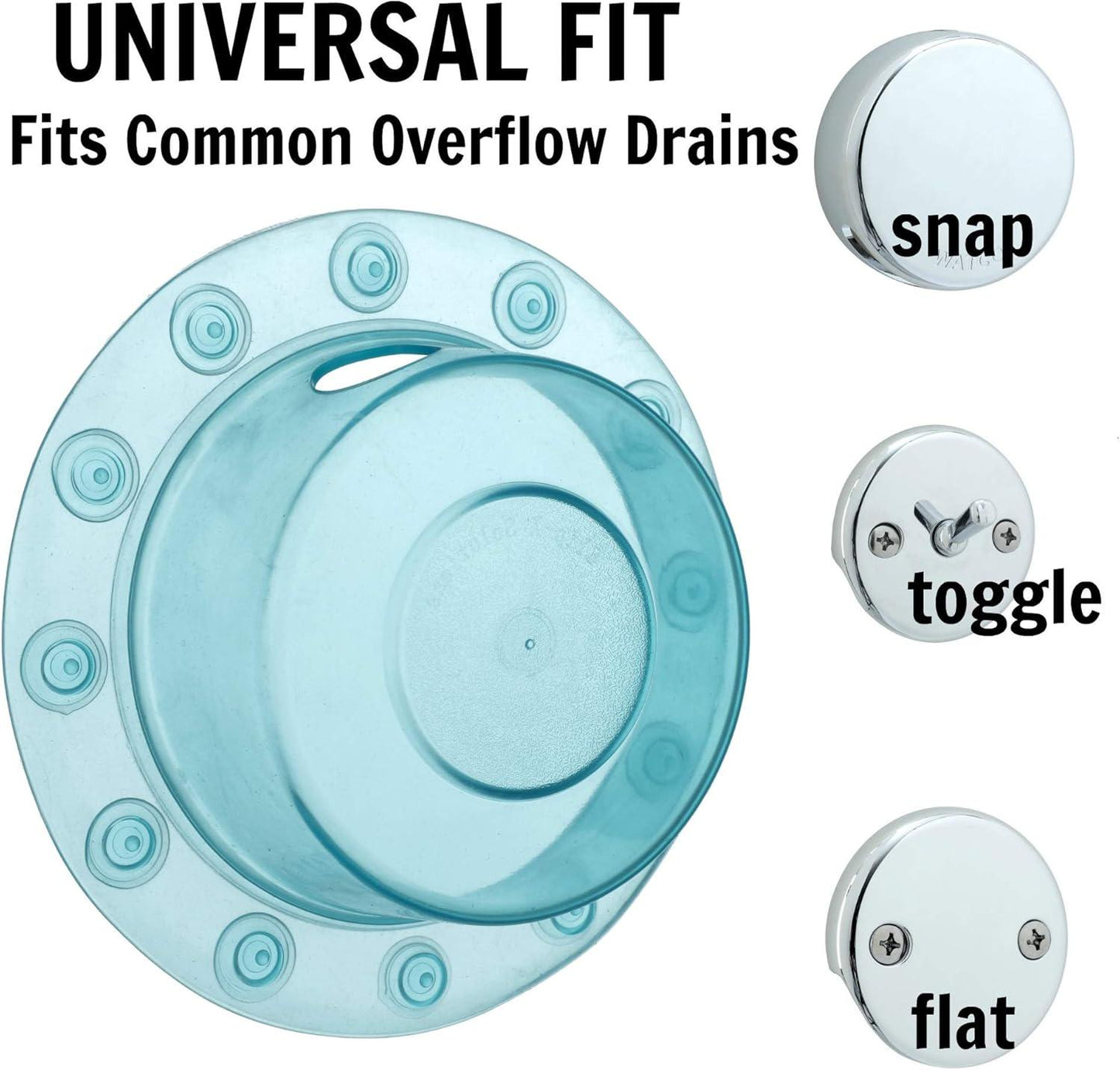 SlipX Solutions Bottomless Bath | Overflow Drain Cover For Tub | Best Gifts For Mom, Spa And Bath Accessories | Drain Block, Water Stopper Plug | Bath Essentials For Women | 4 Diameter, Aqua
