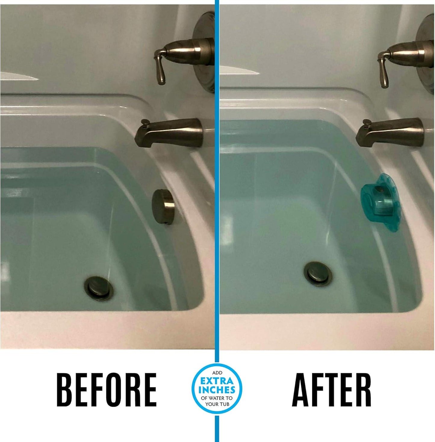 SlipX Solutions Bottomless Bath | Overflow Drain Cover For Tub | Best Gifts For Mom, Spa And Bath Accessories | Drain Block, Water Stopper Plug | Bath Essentials For Women | 4 Diameter, Aqua