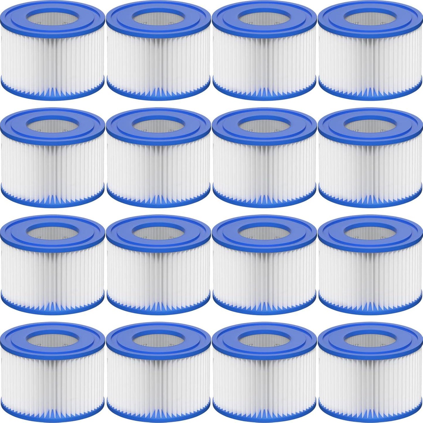 Type VI Hot Tub Filter Cartridge Compatible With Lay-Z-Spa, Coleman SaluSpa 90352E, 58323E, 58323 Swimming Pool Pump (16 Pack)