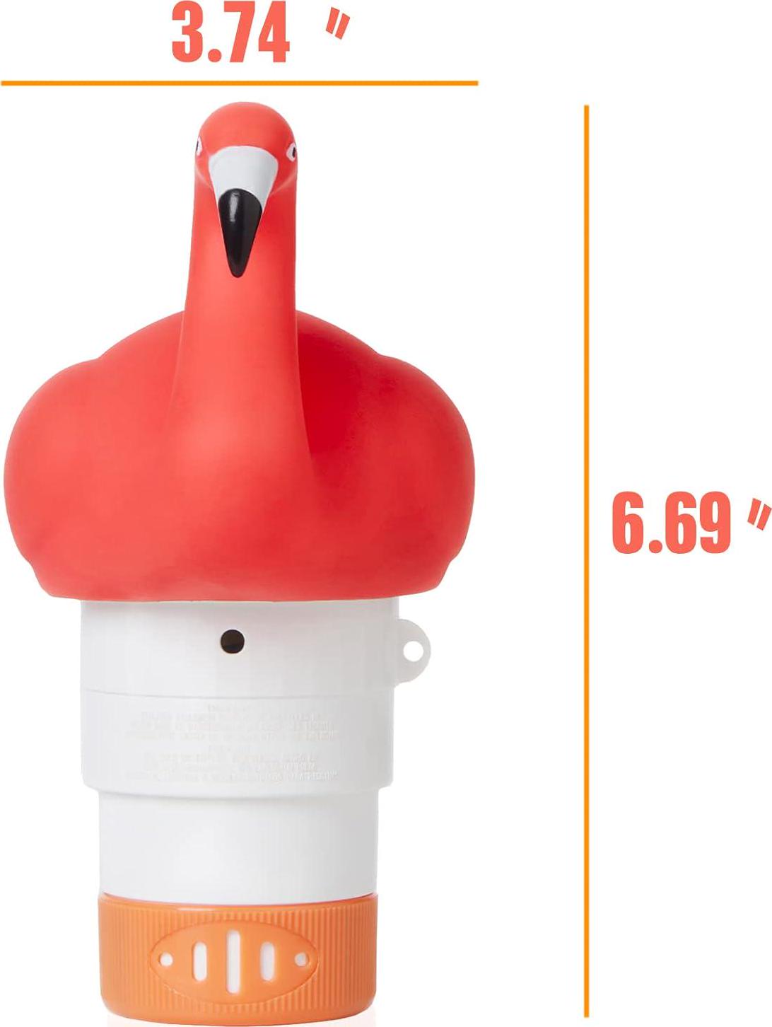 XY-WQ Flamingo Chlorine Floater For 1 Tab ONLY, Mini Floating Pool Chlorine Dispenser