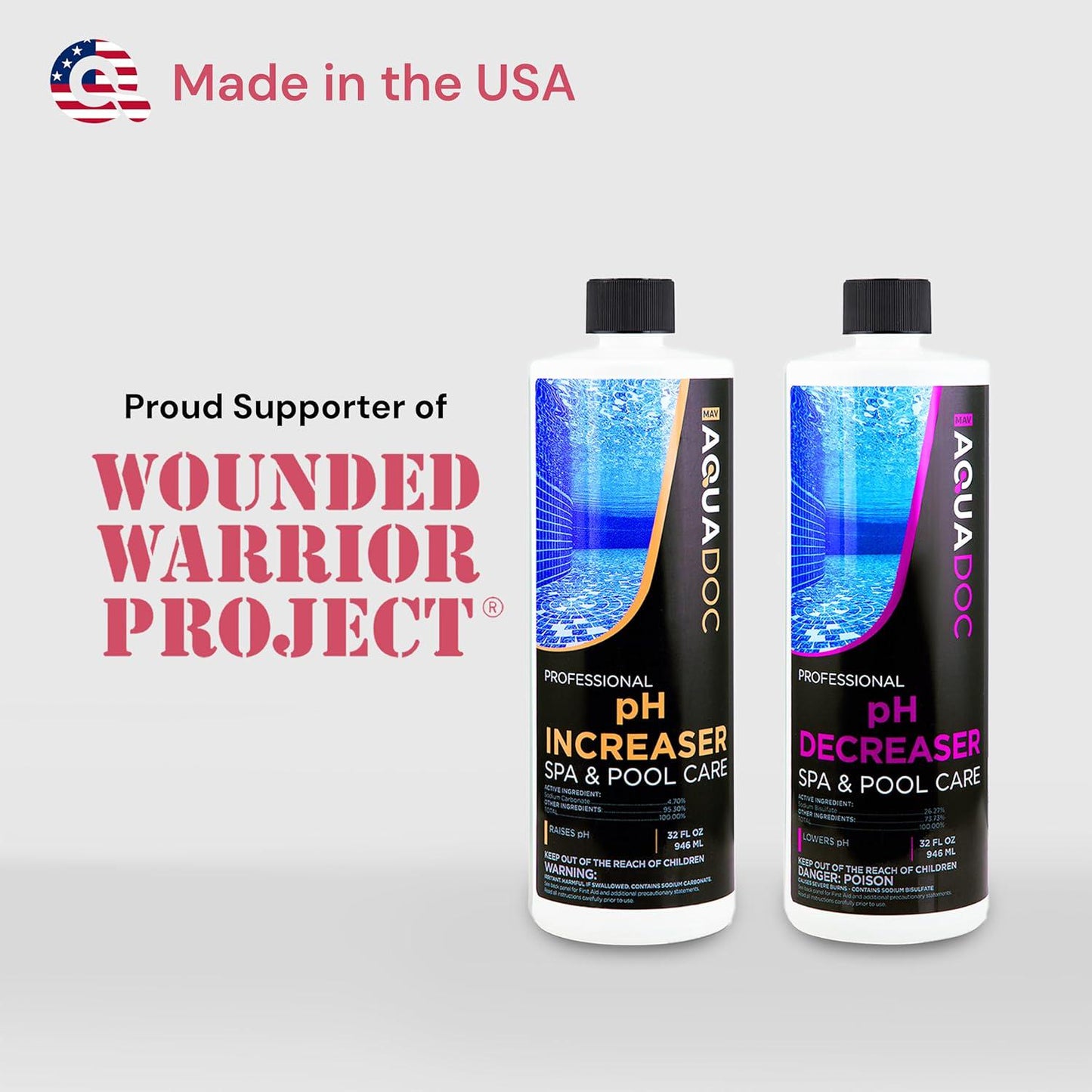 AquaDoc PH Increaser And Decreaser For Hot Tub - PH Up And Down For Hot Tub Spa PH Balancer - Adjust PH Levels For Indoor And Outdoor Hot Tub Maintenance