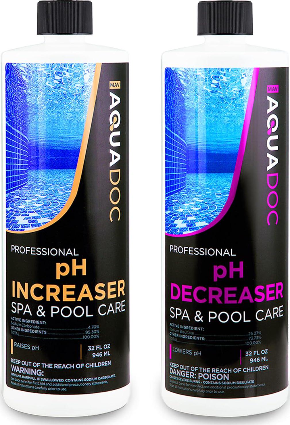 AquaDoc PH Increaser And Decreaser For Hot Tub - PH Up And Down For Hot Tub Spa PH Balancer - Adjust PH Levels For Indoor And Outdoor Hot Tub Maintenance