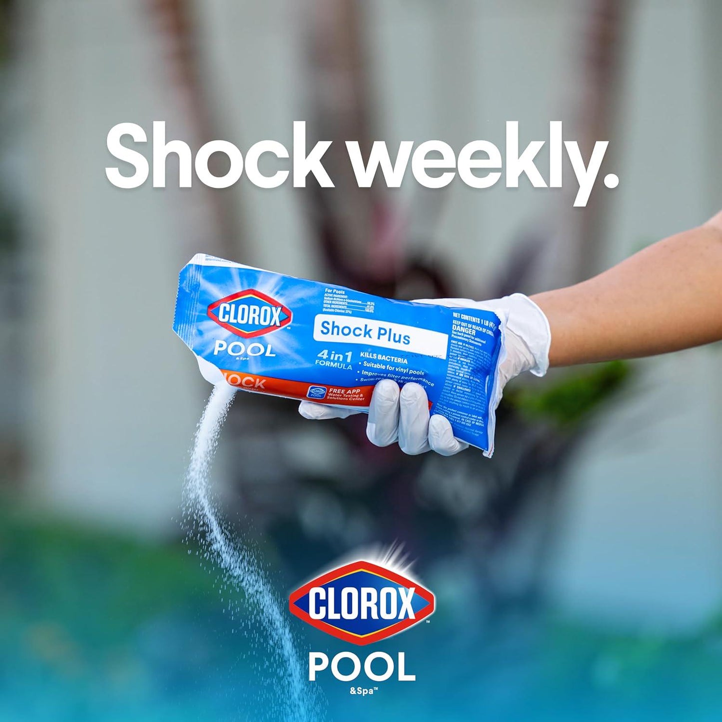 Clorox Pool&Spa Shock Plus, For Crystal Clear Swimming Pool Water, Swim-ready In 15 Minutes, Suitable For Vinyl Pools (6-Pack)