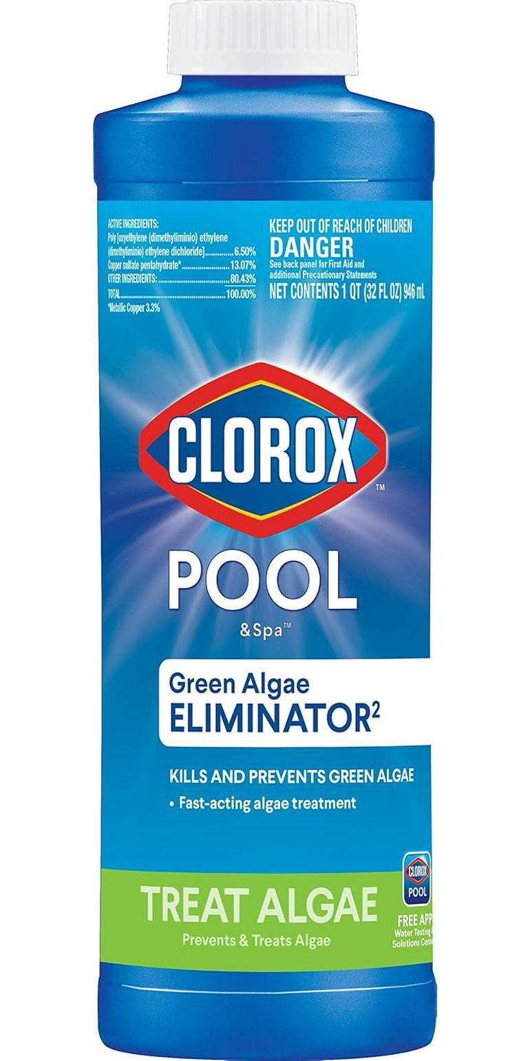 Clorox Pool&Spa Swimming Pool Algaecide, Prevents And Treats Pool Algae, Non-Foaming, 1 Quart (Pack Of 1)