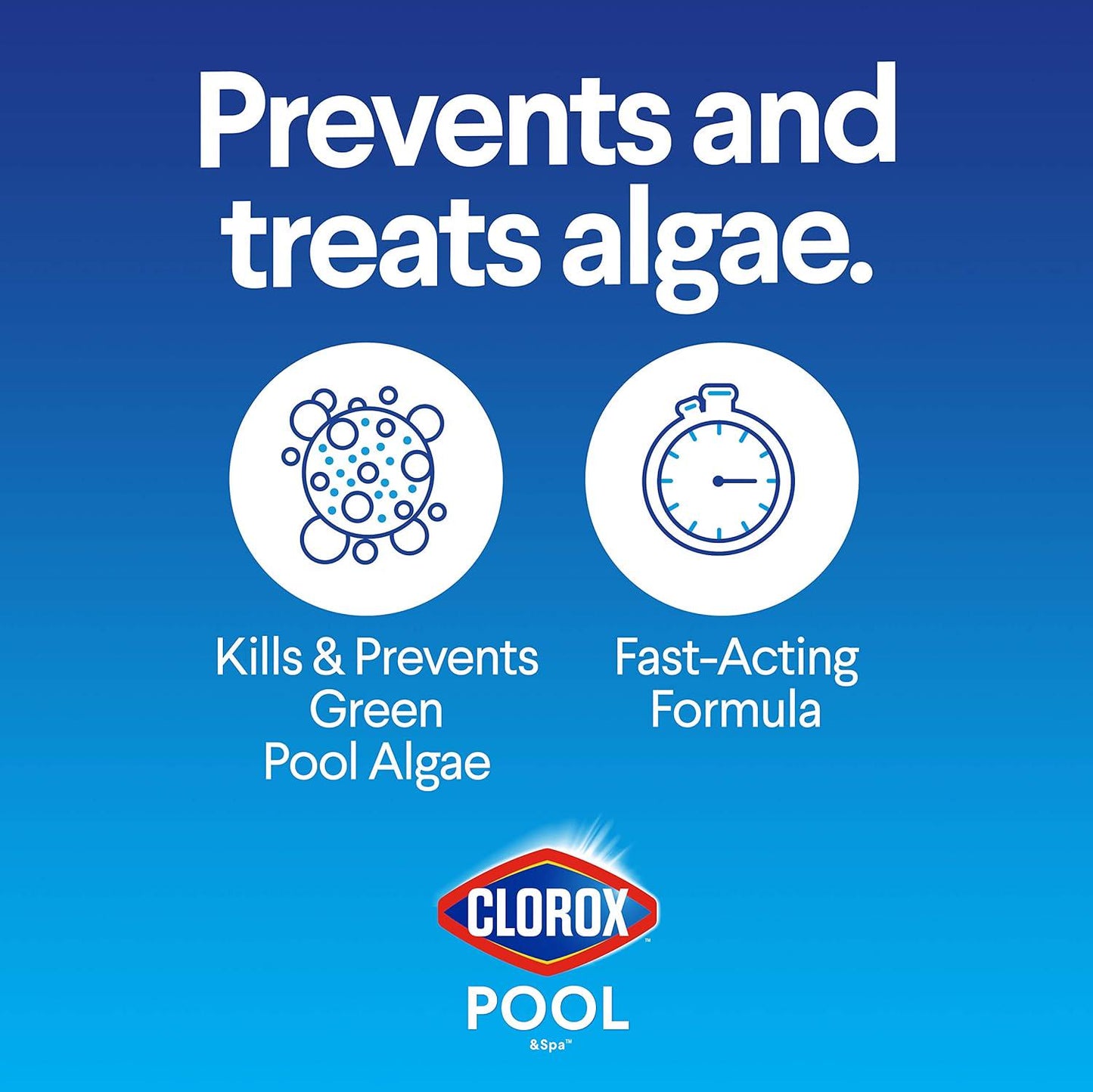 Clorox Pool&Spa Swimming Pool Algaecide, Prevents And Treats Pool Algae, Non-Foaming, 1 Quart (Pack Of 1)