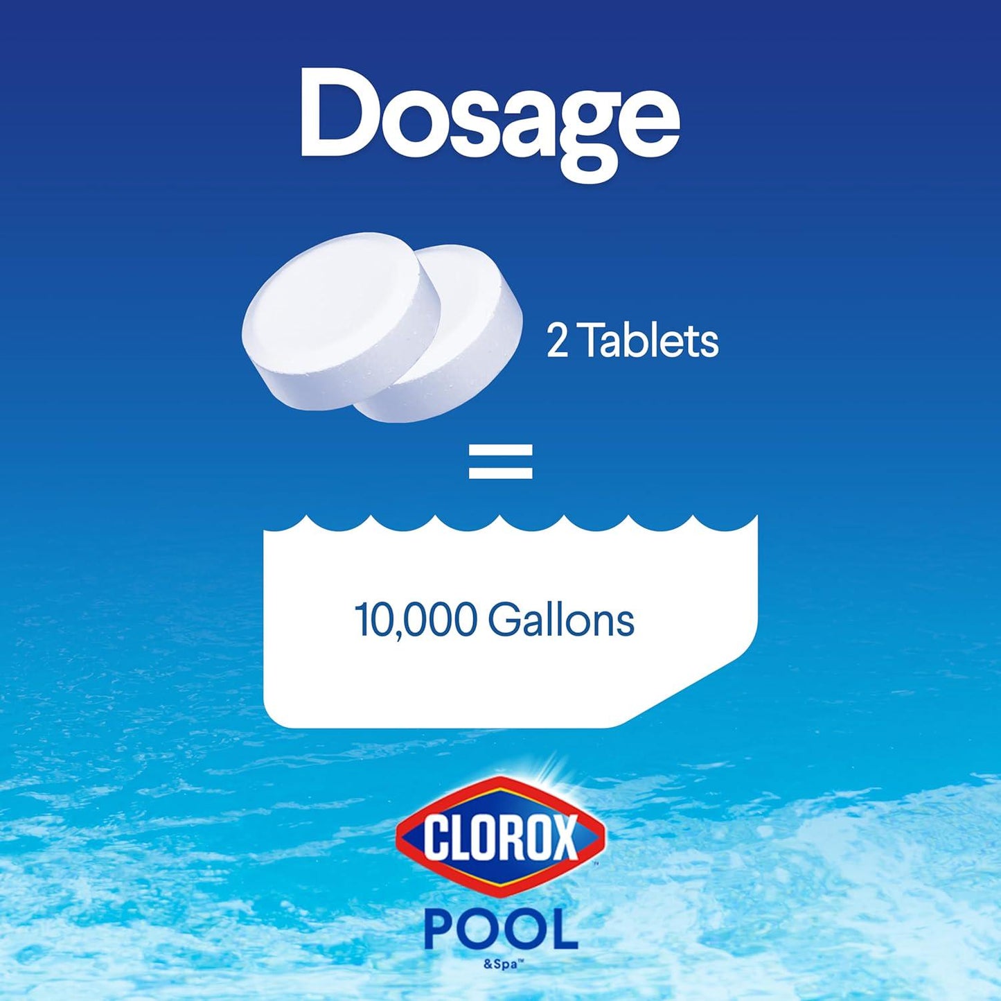 Clorox Pool&Spa XTRABLUE Plus 3 Chlorinating Tablets, Individually Wrapped, Kills Bacteria And Stops Algae (35 LB)