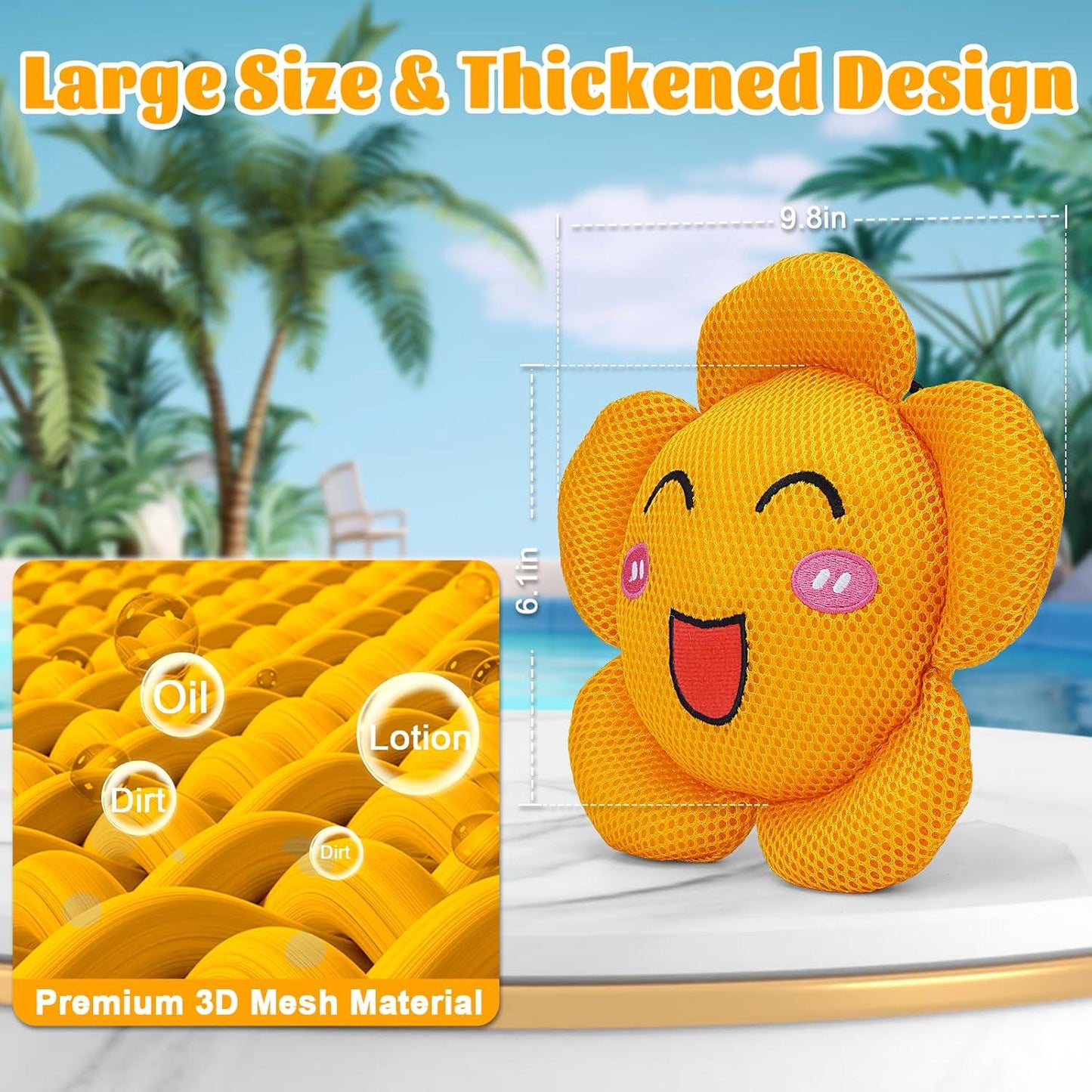 Hot Tub Scum Absorber Oil Absorbing Sponge For Pools, Inflatable Hot Tub Pool Sponge Hot Tub Accessories Reusable Washable Large Size 1 Pack