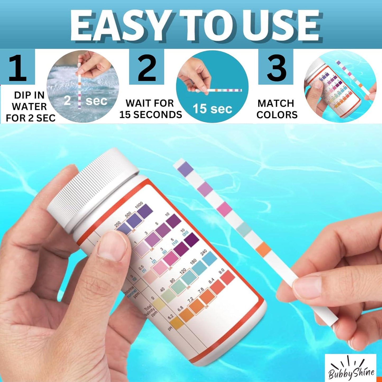 Hot Tub Test Strips - Pool Test Strips For Hot Tub Water Tester, Chlorine Test Strips For Pool Testing Kit, Spa Test Strips For Hot Tub Testing Strips, Ph Strips With Cleaning Cloth