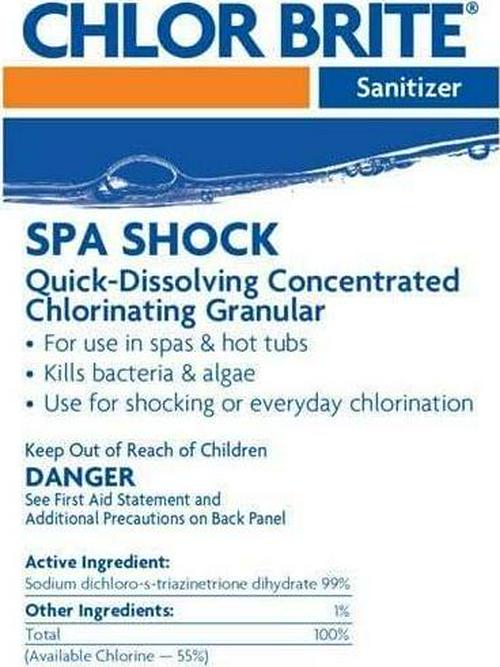 Leslie's Chlor Brite Granular Chlorine Spa Shock, 2 Lbs. 48173