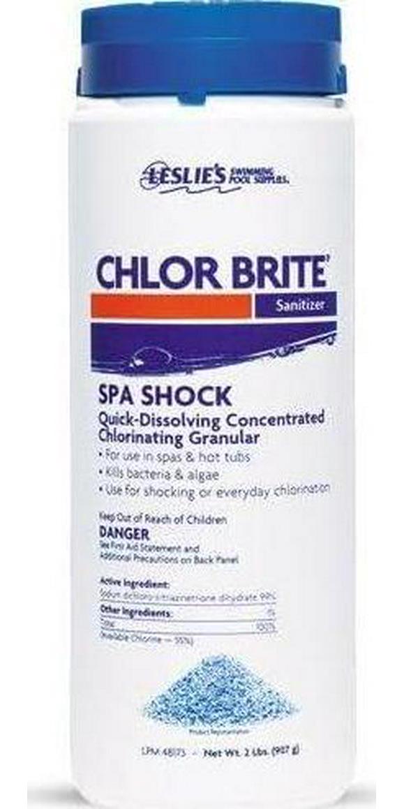Leslie's Chlor Brite Granular Chlorine Spa Shock, 2 Lbs. 48173