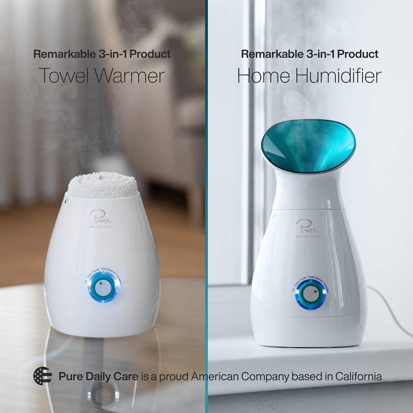 NanoSteamer Large 3-in-1 Nano Ionic Facial Steamer With Precise Temp Control - Humidifier - Unclogs Pores - Blackheads - Spa Quality - Bonus 5 Piece Stainless Steel Skin Kit (Teal)