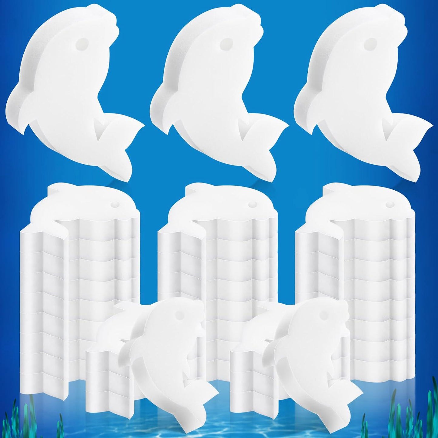 Patelai 40 Pcs Hot Tub Sponge Spa Cleaning Sponges For Hot Tub Oil Absorbing Sponge Cleaning Scum For Spa, Bathtub And Swimming Pool To Soak Up Oils Bathtub Accessories(White Dolphin)