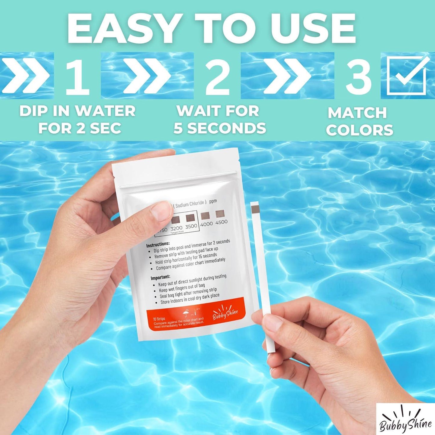 Salt Water Pool Test Strips - Salt Water Pool Testing Kit, Pool Salt Test Strips, Pool Salt Tester For Saltwater Pool, Salt Water Pool Testing Strips, Salt Water Pool Tester