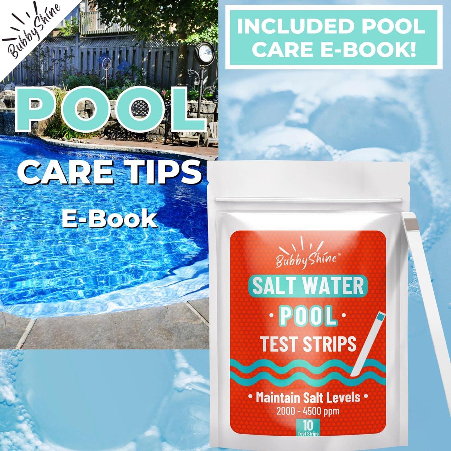 Salt Water Pool Test Strips - Salt Water Pool Testing Kit, Pool Salt Test Strips, Pool Salt Tester For Saltwater Pool, Salt Water Pool Testing Strips, Salt Water Pool Tester