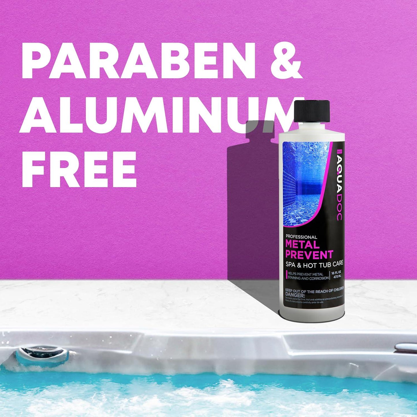 Spa Metal Control - Advanced Spa Metal And Stain Control And Spa Metal Prevent. Maximize Your Hot Tub Metal And Stain Control And Keep The Spa Metal Out Of Your Hot Tub - MAV AquaDoc 16oz