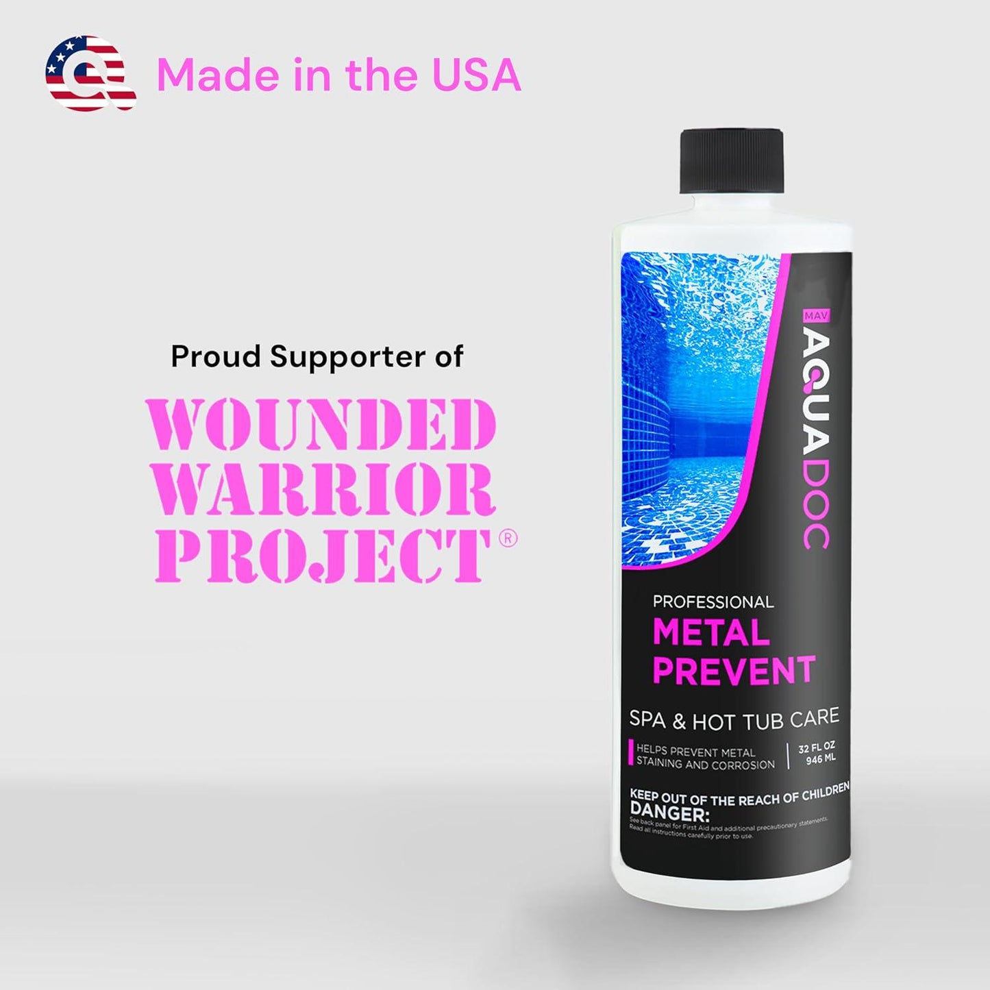 Spa Metal Control - Advanced Spa Metal And Stain Control And Spa Metal Prevent. Maximize Your Hot Tub Metal And Stain Control And Keep The Spa Metal Out Of Your Hot Tub - AquaDoc 32oz