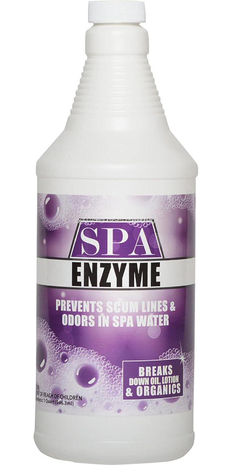 Spa And Hot Tub Enzymes - Quart - Prevents Scum Lines And Odors In Hot Tub And Spa Water, Breaks Down Oil, Lotion And Other Organics