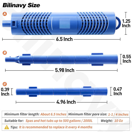 Spa In-Filter Mineral Sticks Parts For Hot Tub Filter Cartridge, Last For 4 Months, Blue, 8PCS